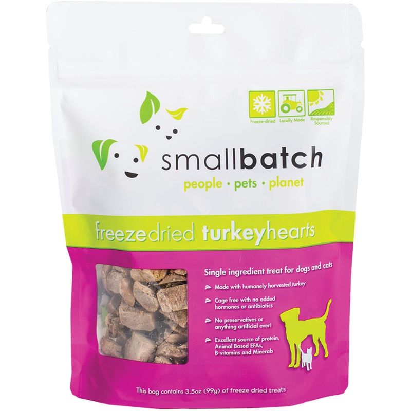 Small Batch Dog &amp; Cat Freeze-Dried Turkey Hearts 3.5oz