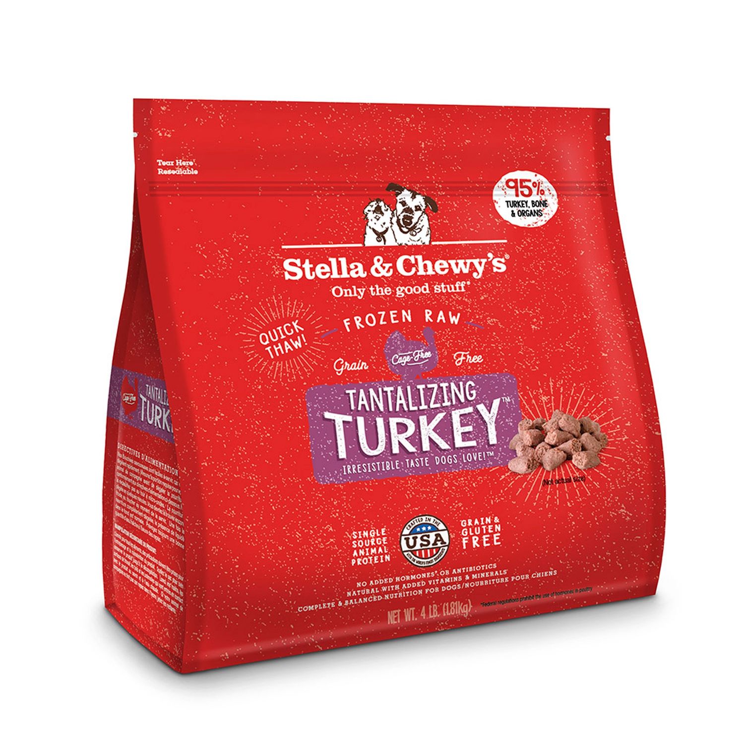 Stella &amp; Chewy&#39;s Dog Frozen Morsels Turkey 4lb