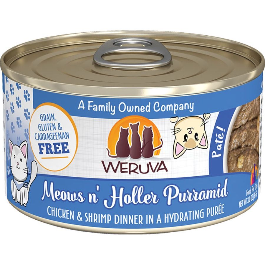 Weruva Cat Pate Meows N&#39; Holler Purramid Can, Size: 3oz