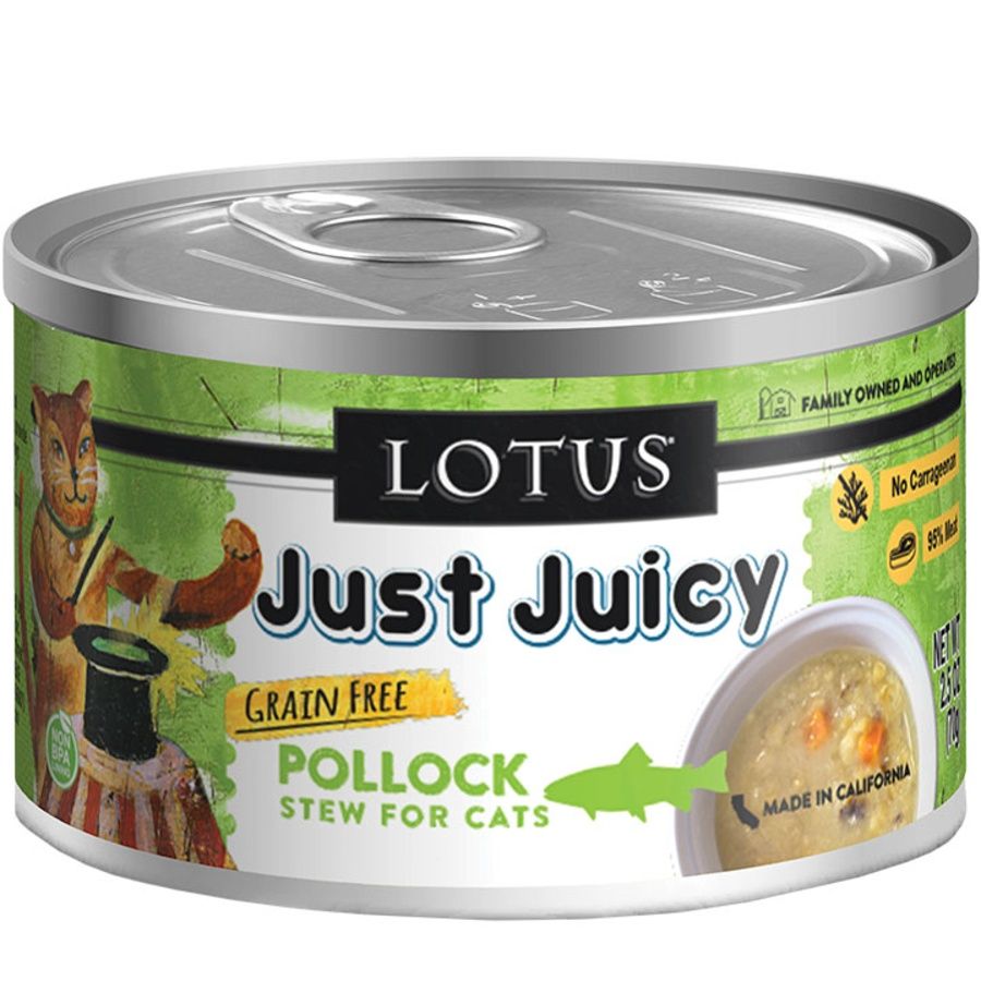 Lotus Cat Just Juicy Pollock Stew Can, Size: 2.5oz