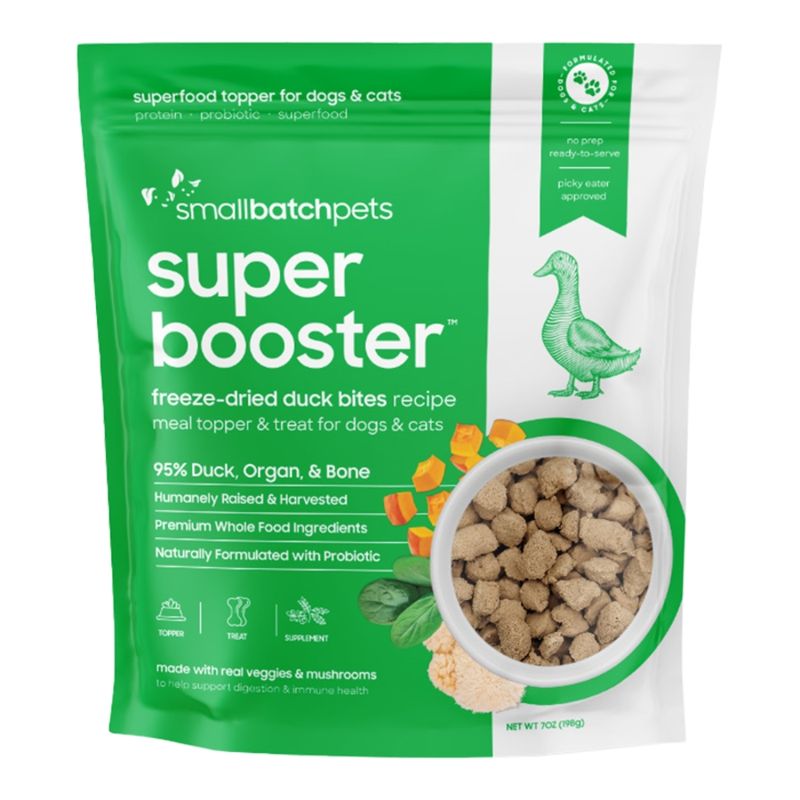Small Batch Dog &amp; Cat Freeze-Dried Super Booster Duck Bites 7oz