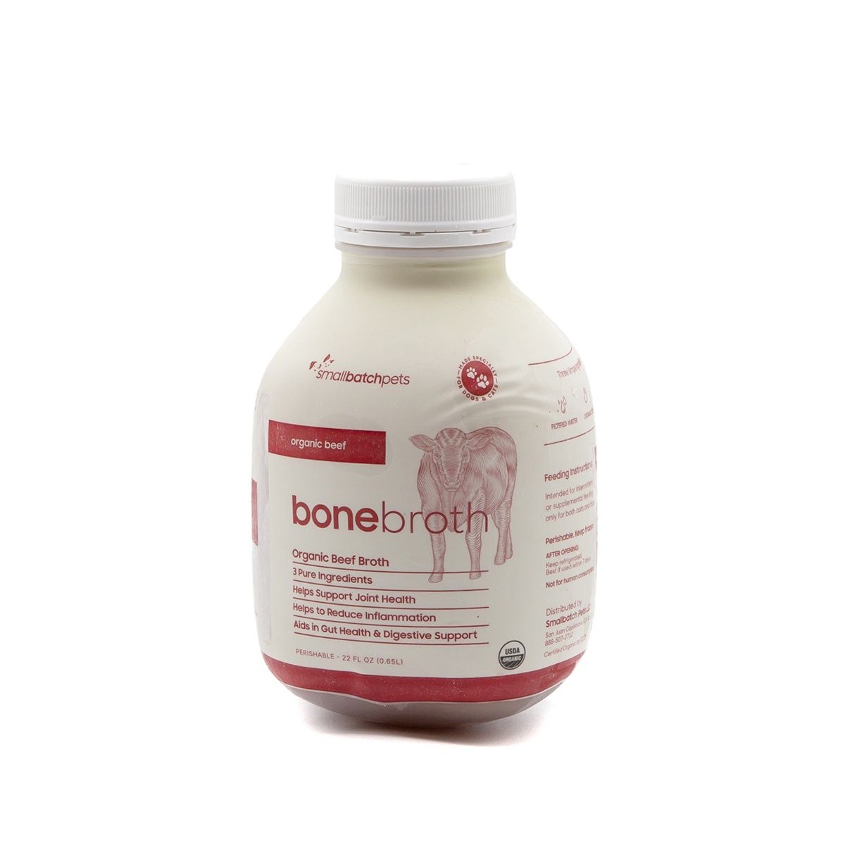Small Batch Frozen Organic Beef Bone Broth 22oz