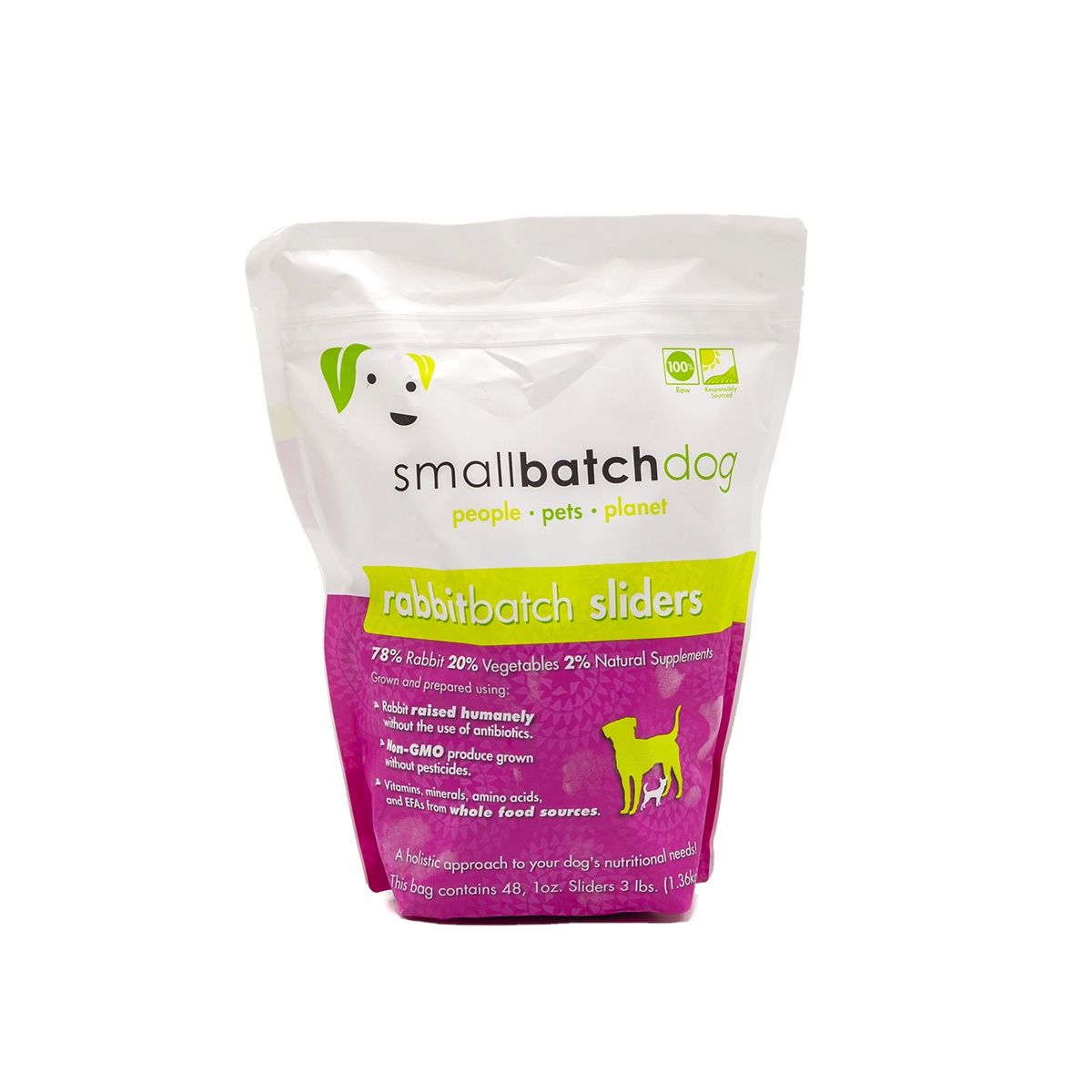 SmallBatch Dog Frozen Rabbit, Size: 3lb Sliders
