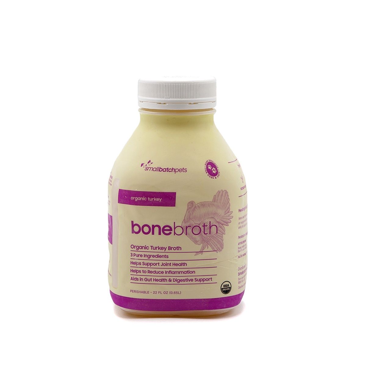 Small Batch Frozen Organic Turkey Bone Broth 22oz