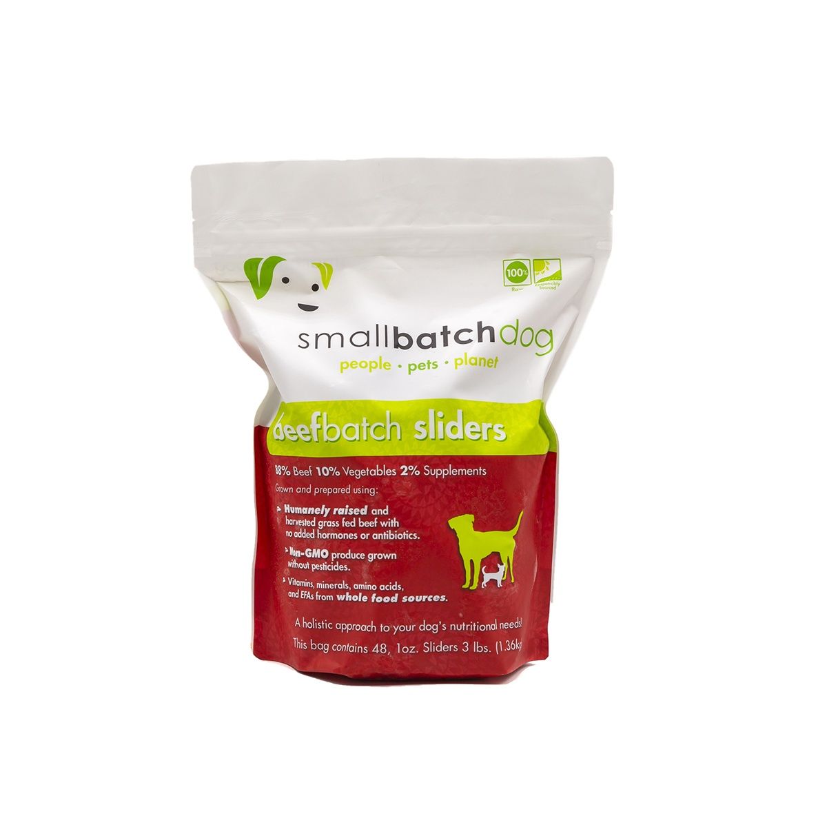 Small Batch Dog Frozen Beef, Size: 3lb Sliders