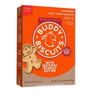 CloudStar Dog  Buddy Biscuits Grain Free Peanut Butter 14oz
