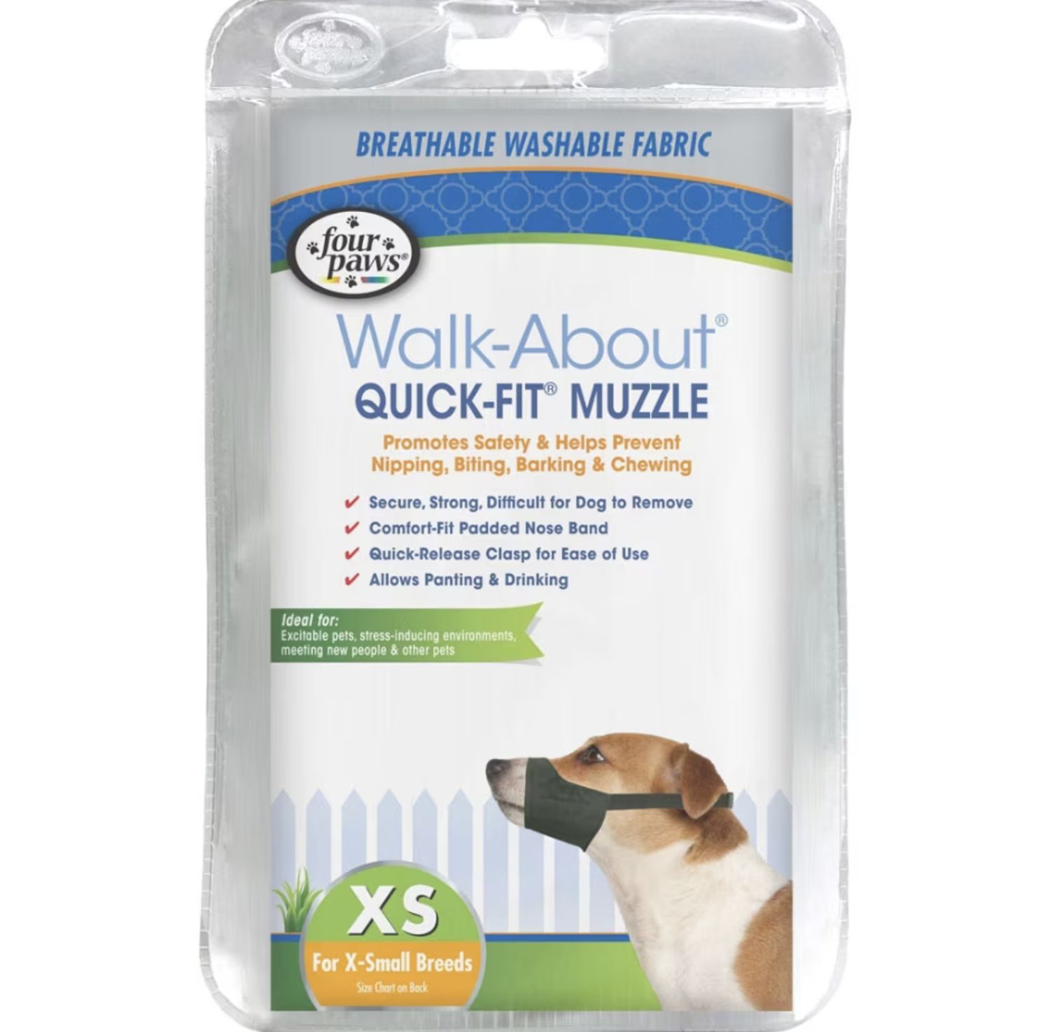 Four Paws Walk-About Quick Fit Dog Muzzle, Size: Extra Small
