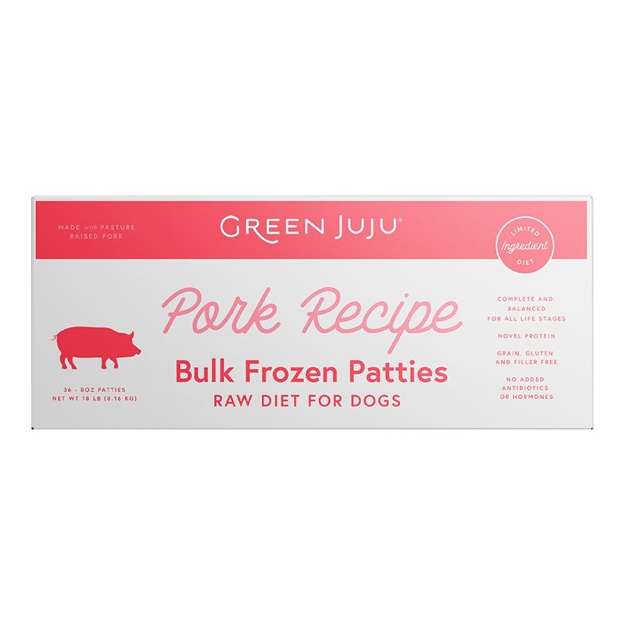 Green Juju Dog Frozen Pork 18lb Bulk Box