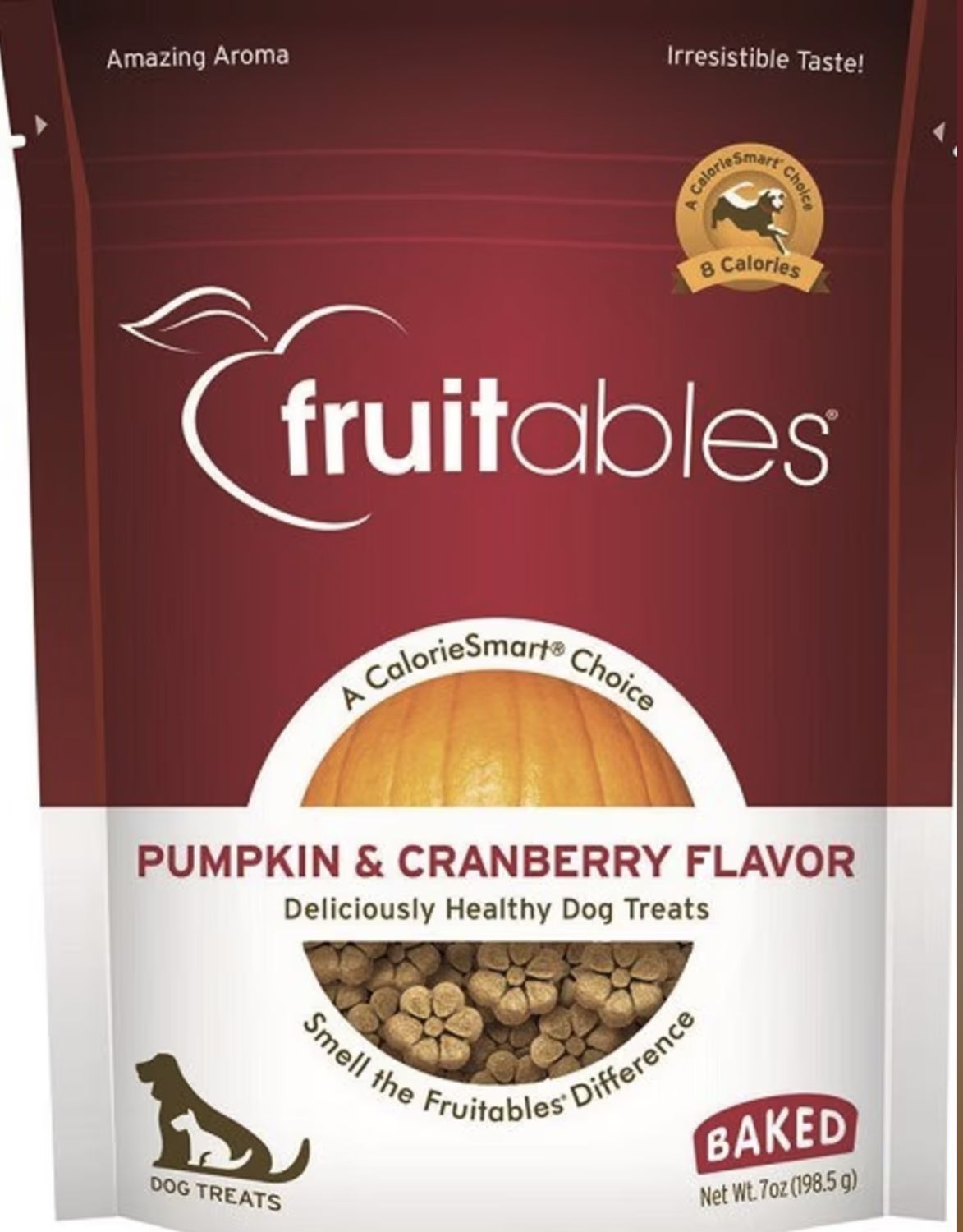 Fruitables Dog Baked Treats Pumpkin &amp; Cranberry 7oz