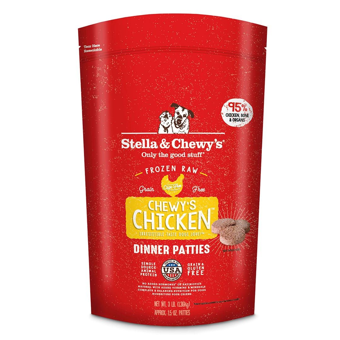 Stella &amp; Chewy&#39;s Dog Frozen Patties Chicken, Size: 3lb