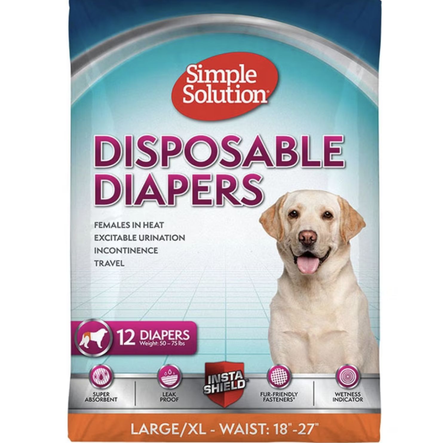 Simple Solution 12 Disposable Diapers Large