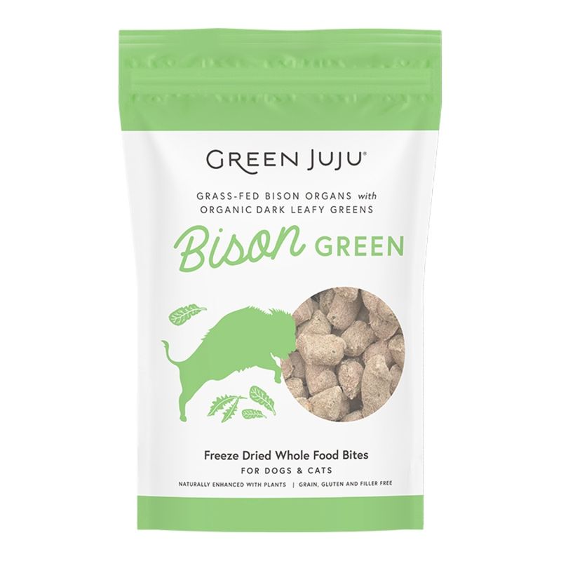Green Juju Dog &amp; Cat Freeze Dried Bites Bison Green