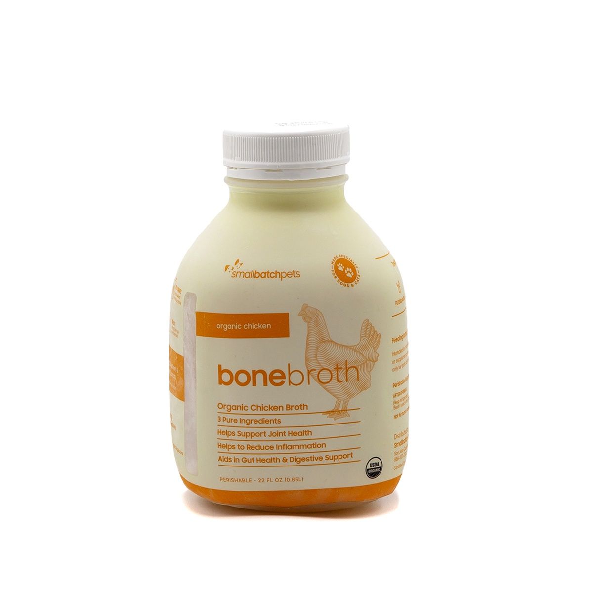 Small Batch Frozen Organic Chicken Bone Broth 22oz