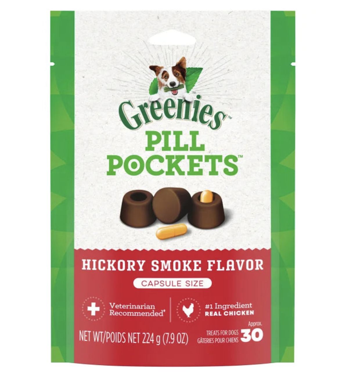 Greenies Dog Pill Pockets Capsule Hickory, Size: 3.2oz