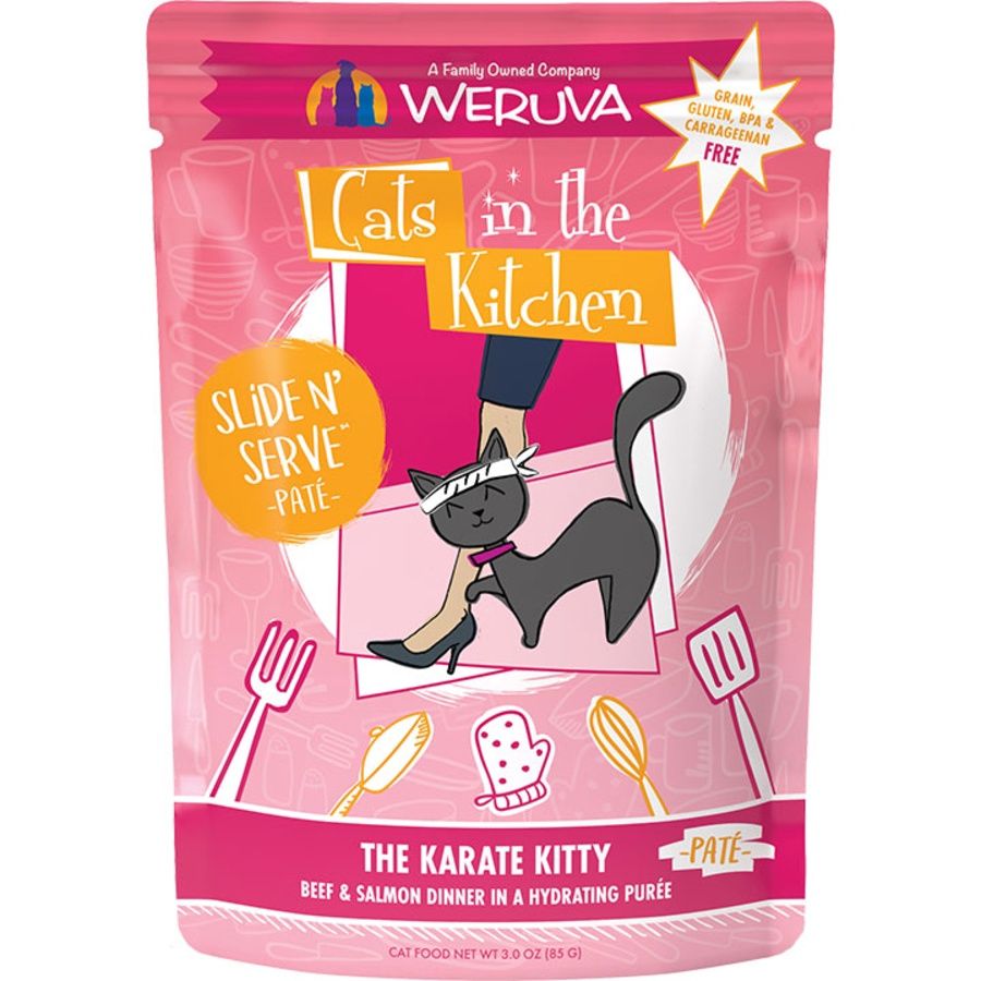 Weruva Cat In The Kitchen Slide N&#39; Serve Karate Kitty Pouch 3oz