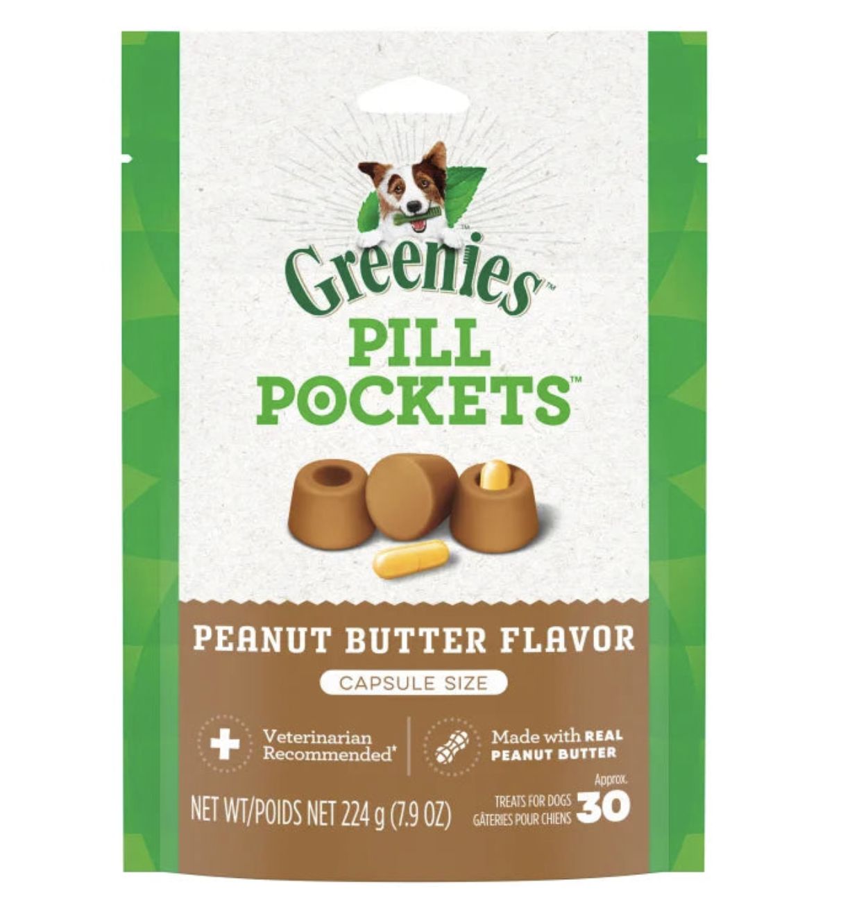 Greenies Dog Pill Pockets Capsule Peanut Butter, Size: 3.2oz