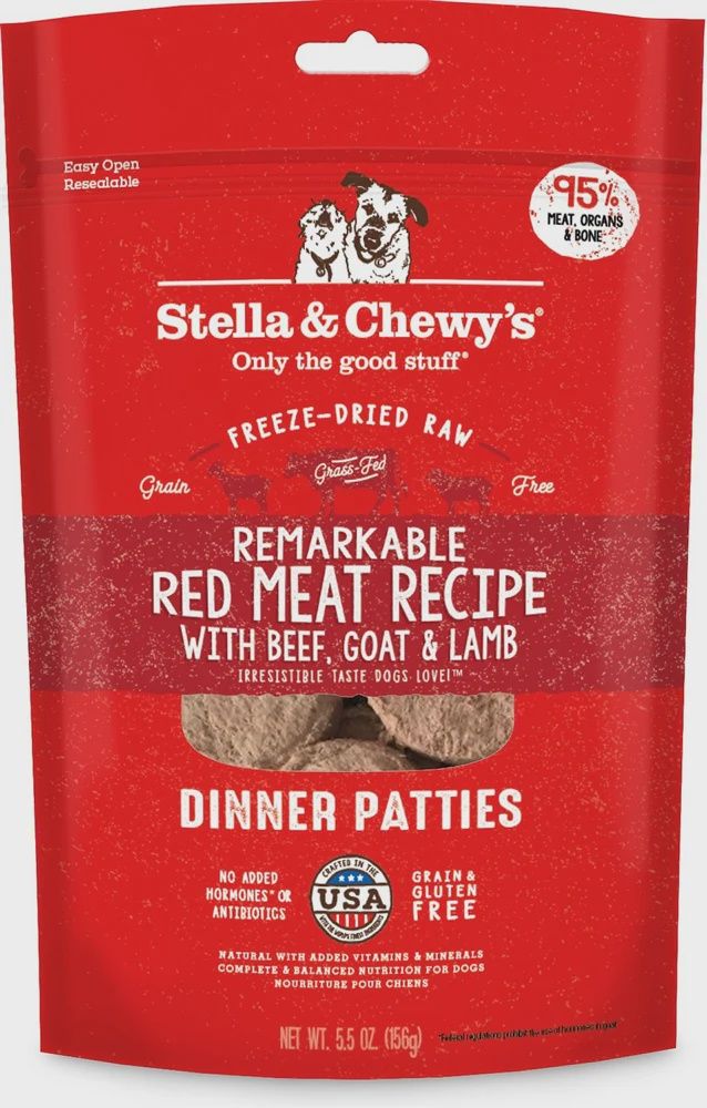 Stella &amp; Chewy&#39;s Dog Freeze-Dried Patties Red Meat, Size: 5.5oz