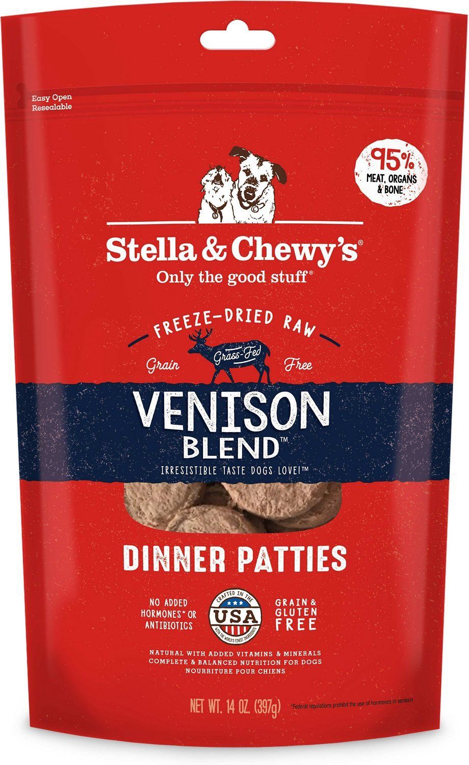 Stella &amp; Chewy&#39;s Dog Freeze-Dried Patties Venison Blend 14oz