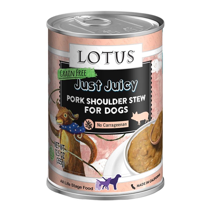 Lotus Dog Grain Free Just Juicy Pork Shoulder Stew Can 12.5oz