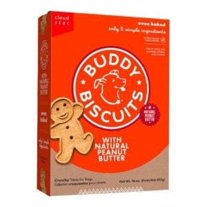 CloudStar Dog Buddy Biscuits Peanut Butter, Size: 16oz