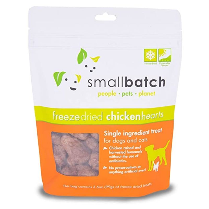 Small Batch Dog &amp; Cat Freeze-Dried Chicken Hearts 3.5oz