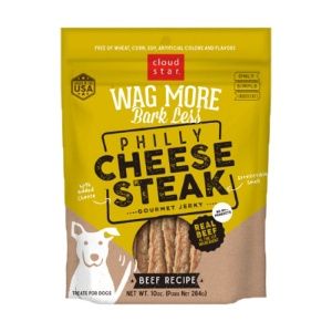 CloudStar Dog Wag More Jerky Grain Free Cheesesteak Beef 10oz