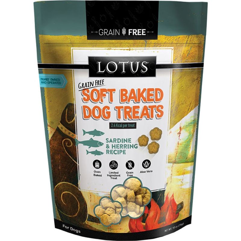 Lotus Dog Soft Baked Treats Sardine &amp; Herring 10oz