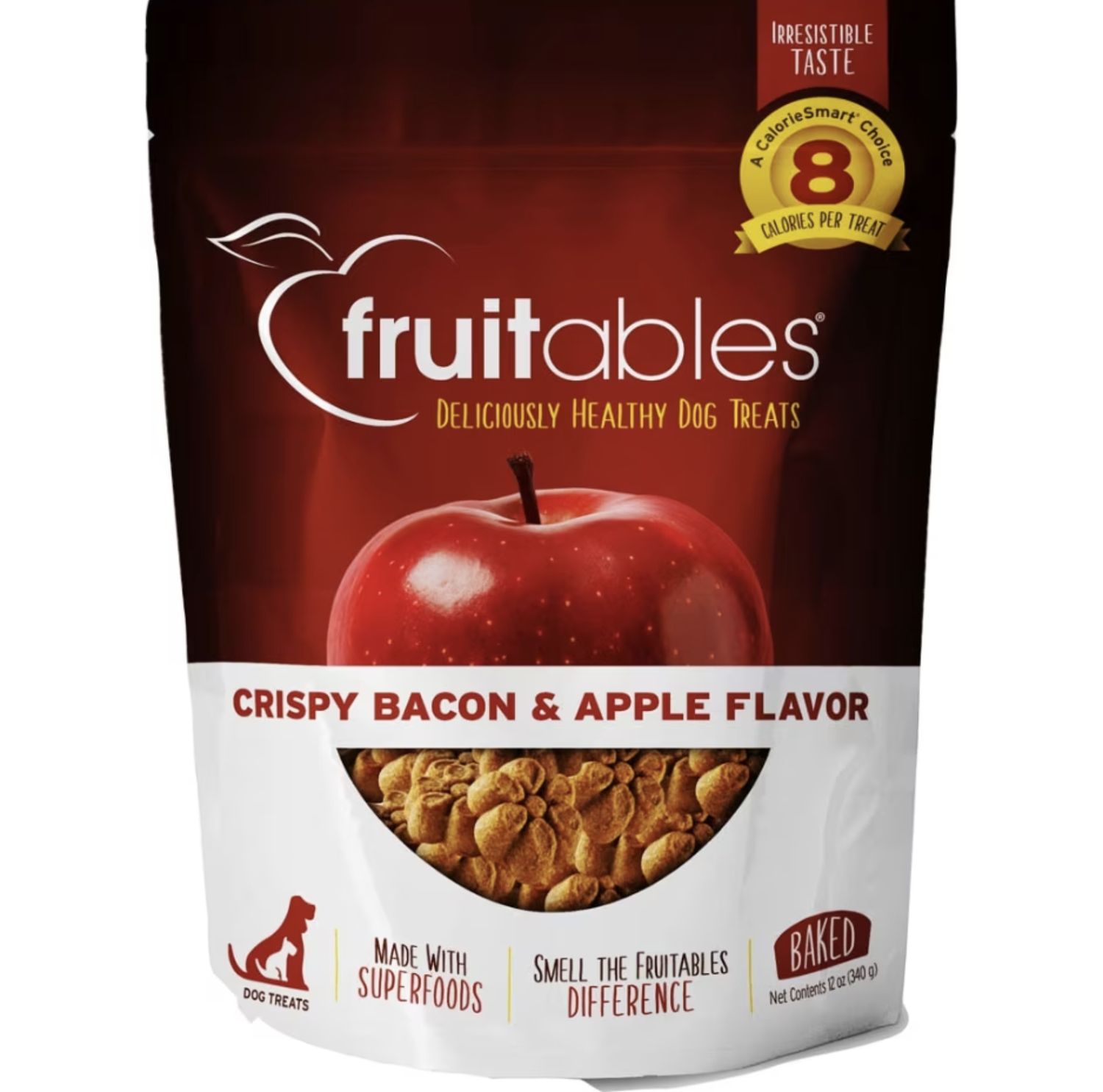 Fruitables Dog Baked Treats Bacon &amp; Apple, Size: 7oz