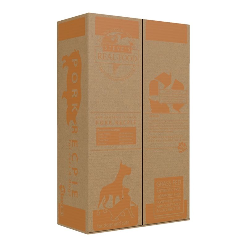 Steve&#39;s Real Food Dog &amp; Cat Frozen Pork Nuggets 9.75Lb Box