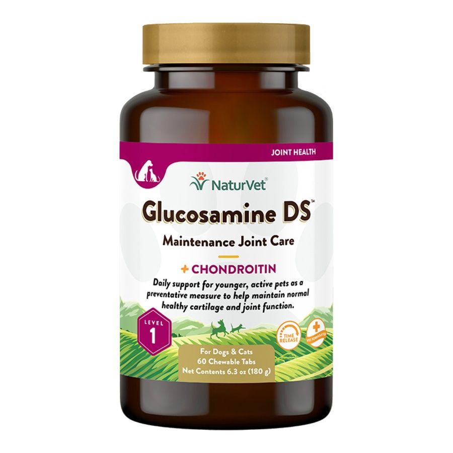 NaturVet Dog &amp; Cat Glucosamine Level 1 Time Release Tablet, Size: 60 Count