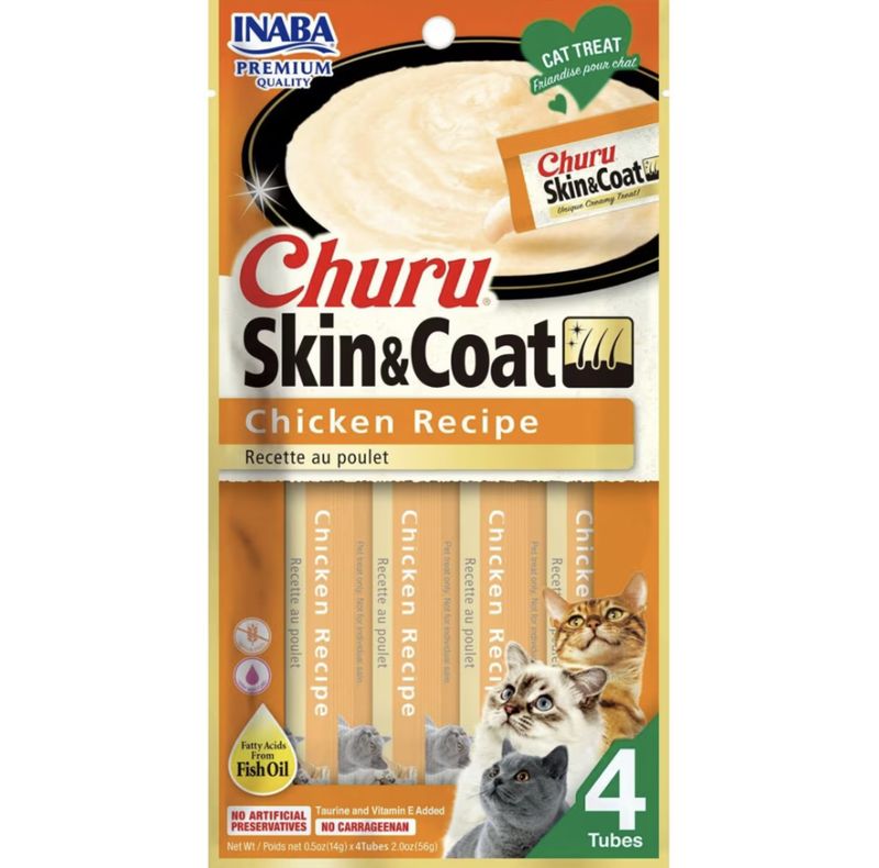 Inaba Churu Skin &amp; Coat Chicken 0.5oz 4pk