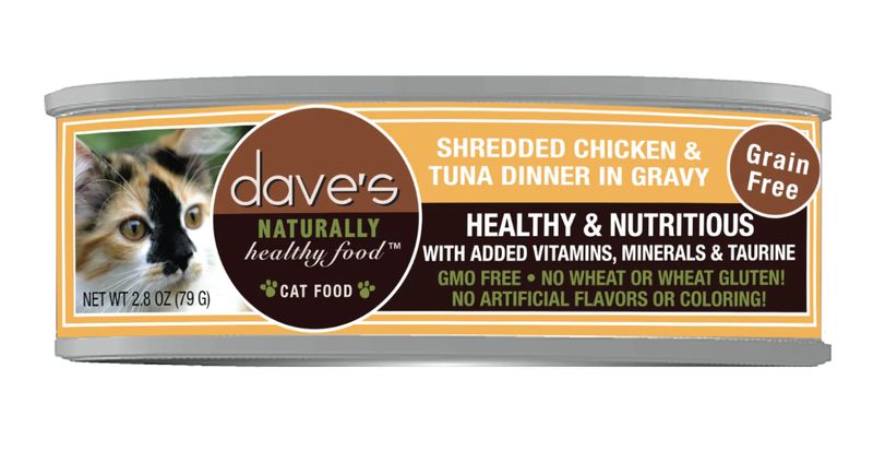 Dave's Cat Shredded Chicken &amp; Tuna In Gravy 2.8oz