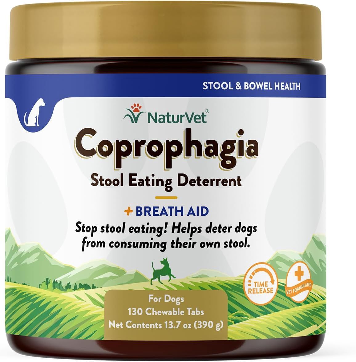 NaturVet Dog Coprophagia Stool Eating Deterrent Breath Aid 130 Count
