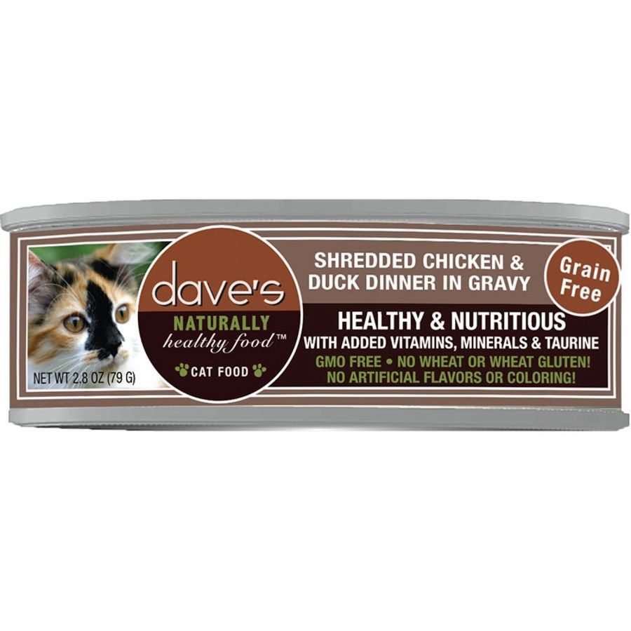 Dave&#39;s Cat Shredded Chicken &amp; Duck In Gravy 2.8oz