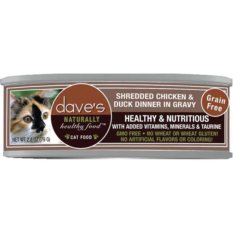 Dave's Cat Shredded Chicken &amp; Duck In Gravy 2.8oz
