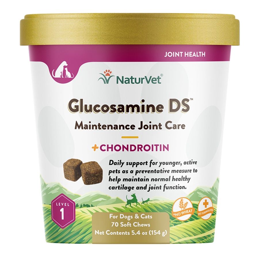 NaturVet Dog &amp; Cat Glucosamine Level 1 Chew, Size: 70 Count