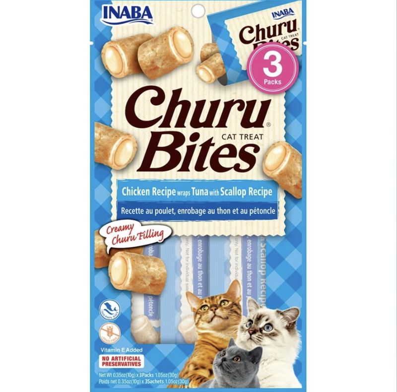 Inaba Churu Bites Chicken, Tuna &amp; Scallop 0.35oz 3pk