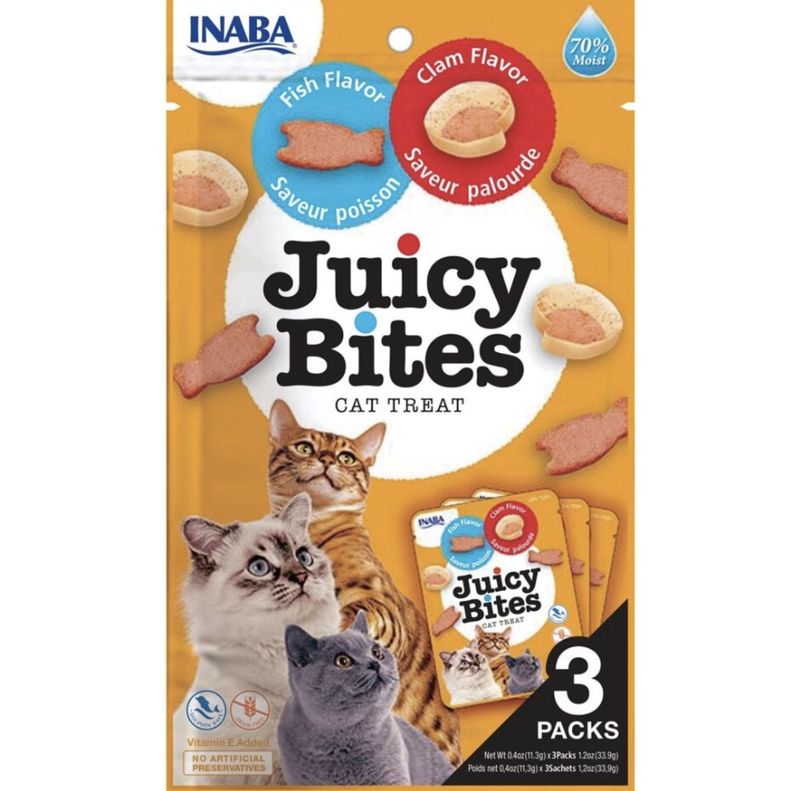 Inaba Juicy Bites Fish &amp; Clam 0.4oz 3pk