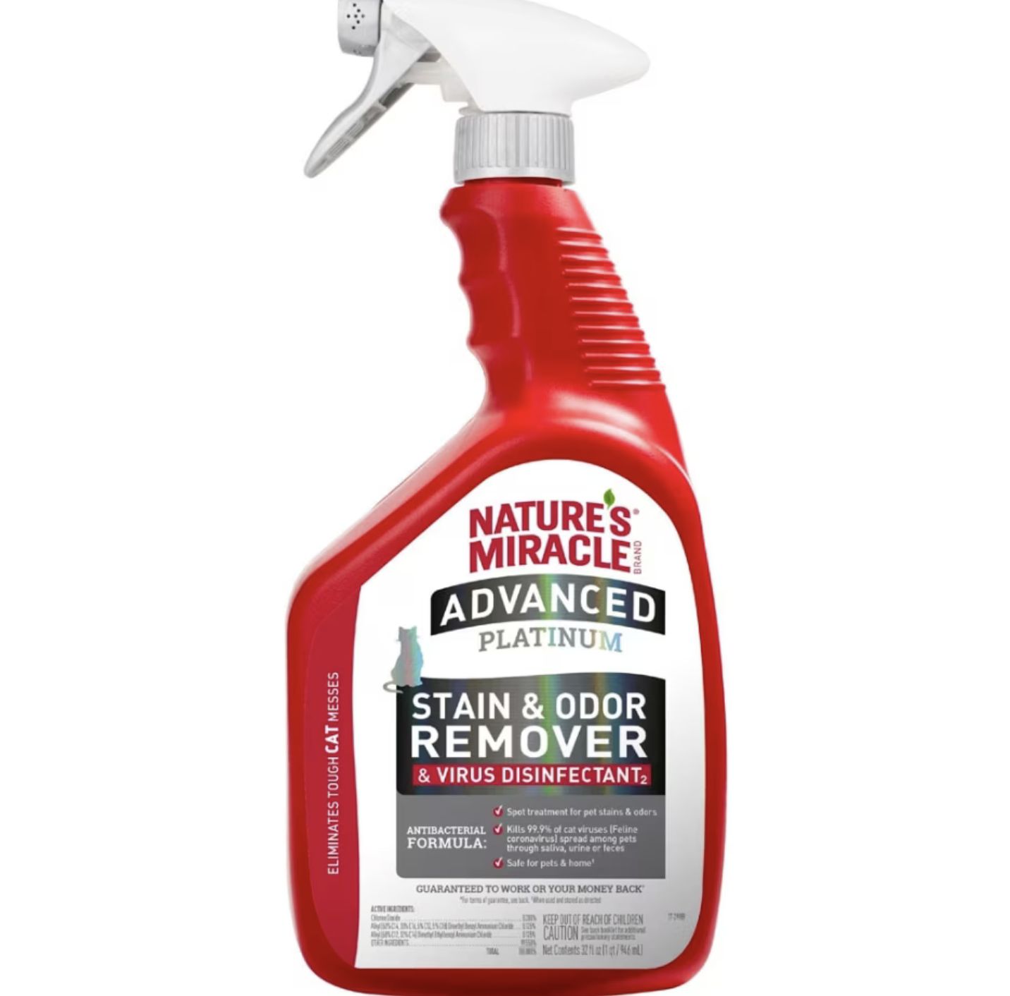 Nature&#39;s Miracle Cat Advanced Stain &amp; Odor Virus Disinfectant Spray 32oz