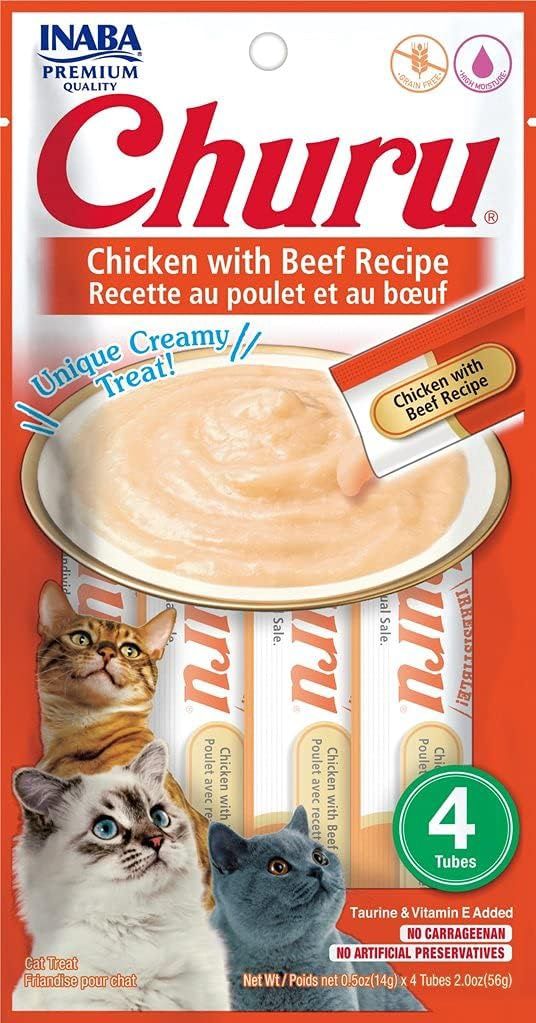 Inaba Churu Chicken &amp; Beef 0.5oz 4pk