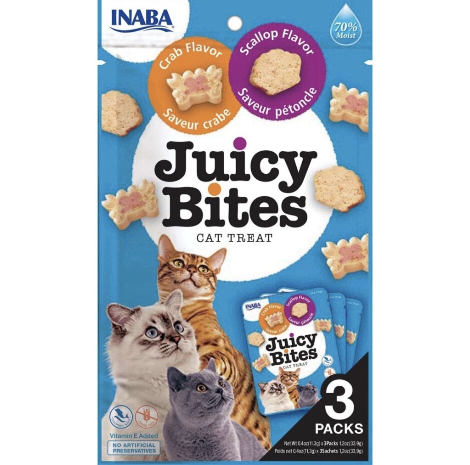 Inaba Juicy Bites Crab &amp; Scallop 0.4oz 3pk