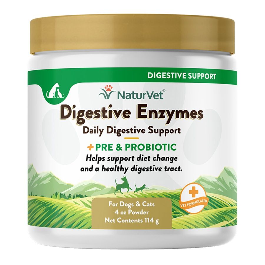 NaturVet Dog &amp; Cat Digestive Enzyme Powder, Size: 4oz