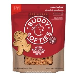 CloudStar Dog Buddy Biscuits Grain Free Soft &amp; Chewy Beaf 5oz