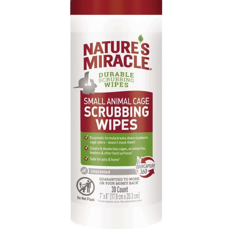Nature&#39;s Miracle Small Animal Cage Scrubbing Wipes 30ct