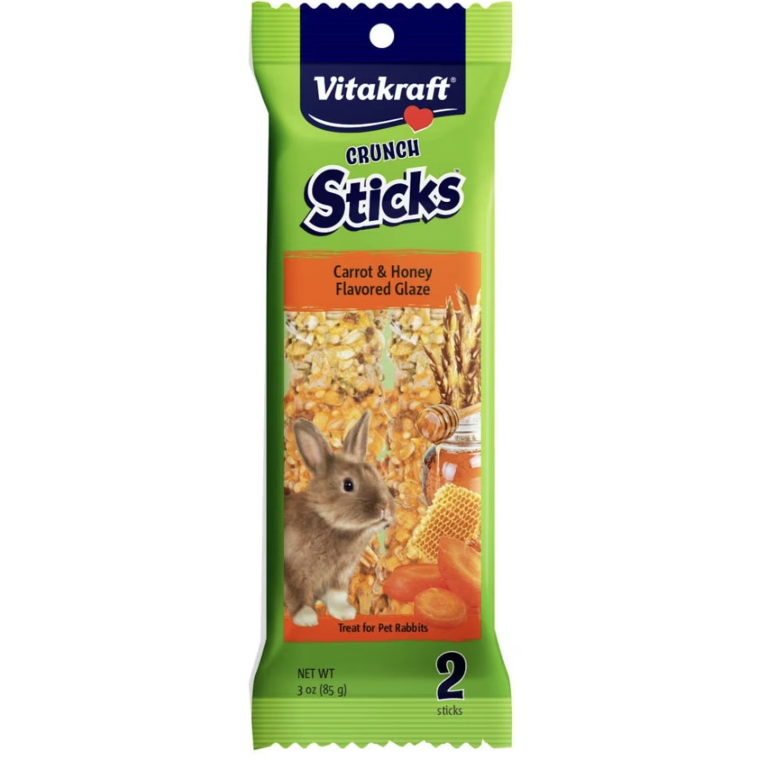 Vitakraft Crunch Sticks Rabbit Treats Carrot &amp; Honey 3oz 2ct
