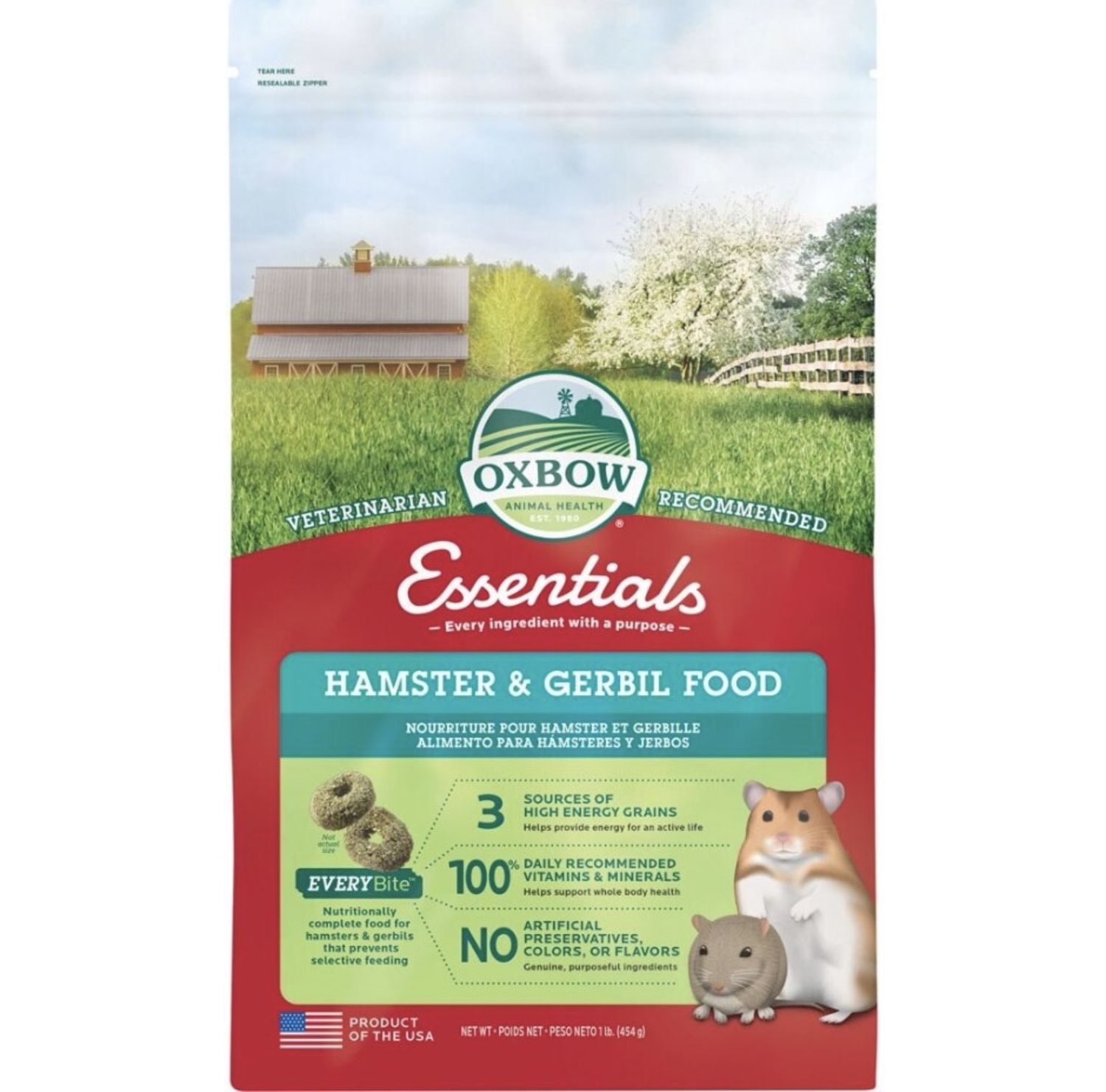 Oxbow Essentials Hamster &amp; Gerbil Food 1lb
