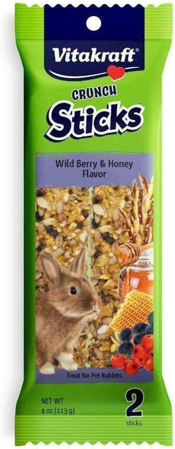 Vitakraft Crunch Sticks Rabbit Treats Wildberry &amp; Honey 4oz 2ct