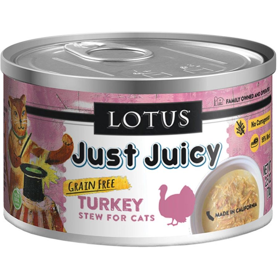 Lotus Cat Just Juicy Turkey Stew Can, Size: 2.5oz