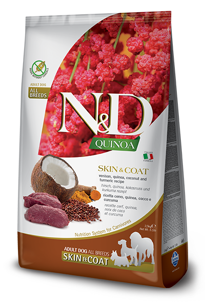 Farmina Dog Quinoa Skin &amp; Coat Venison Medium &amp; Max, Size: 5.5 lb