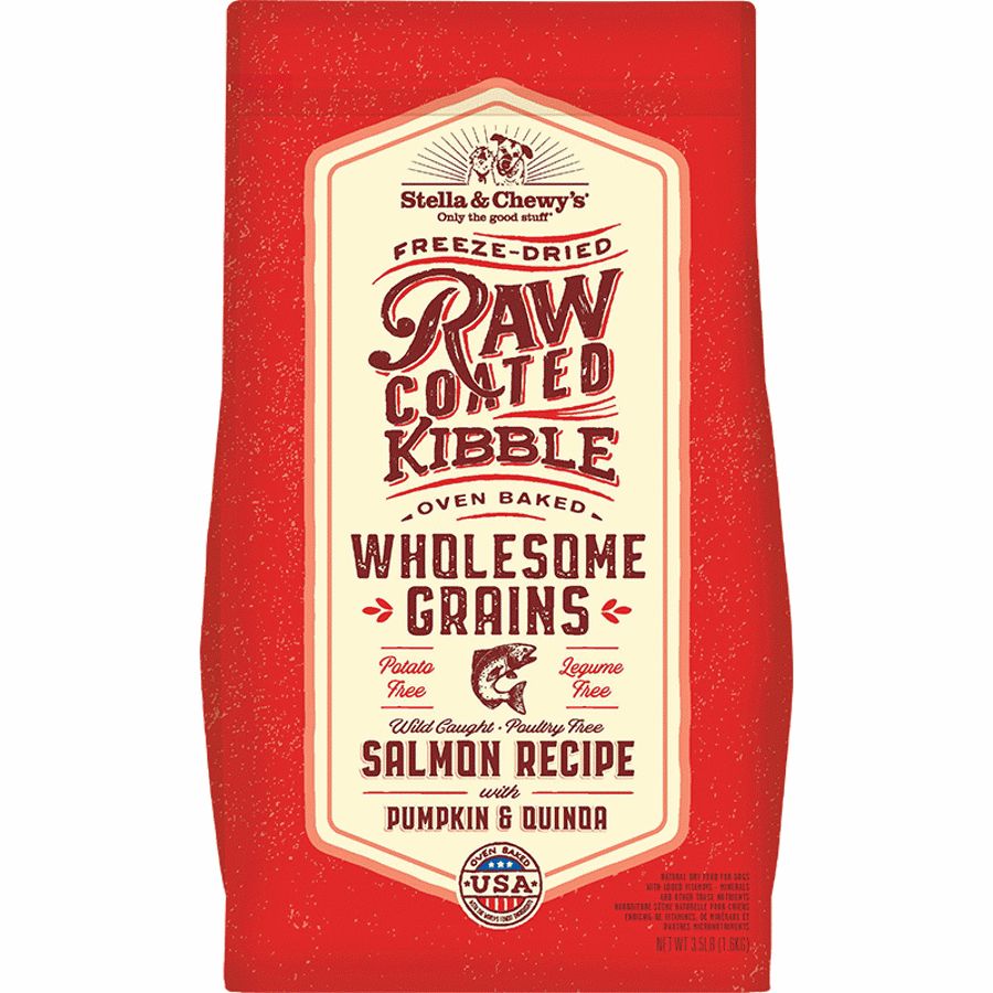 Stella &amp; Chewy&#39;s Dog Wholesome Grain Raw Coated Salmon, Size: 3.5lb
